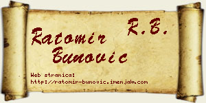 Ratomir Bunović vizit kartica